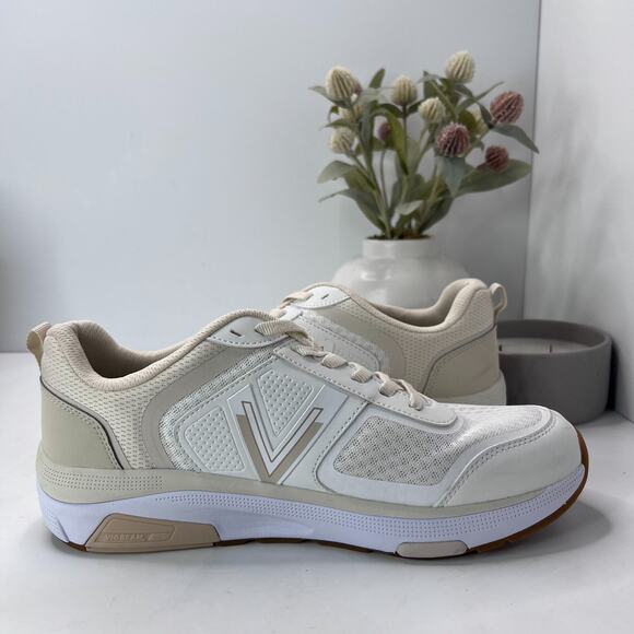Vionic Walk Strider 001 Lace Up Sneaker Cream/Gold Low Top Women's 11 Tried On - Picture 6 of 9